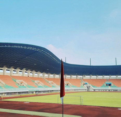 Cricket stadium prepared for an IPL match